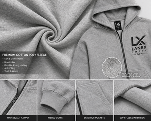 OEM Custom Men's Oversized Full Zip Balaclava Hoodie, Heavyweight Cotton Fleece Face Mask Sweatshirt, Private Label Streetwear - Product Image 5