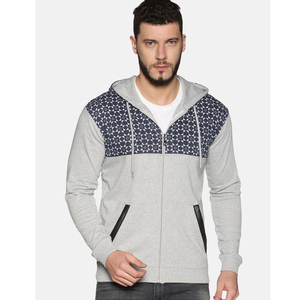 Sudadera con Capucha y Cierre para Hombre, Corte Regular, Diseño de Parches, Estilo Casual Otoñal, Tejido de Poliéster y Algodón - Product Image 6