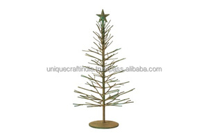 Sapin de Noël de qualité supérieure Sapin de Noël de table en métal doré au design luxueux - Product Image 4