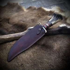 Meilleure vente : Couteau d'extérieur personnalisé, confortable et léger, nouveau style, manche en os avec laiton, longueur 17 pouces - Product Image 3