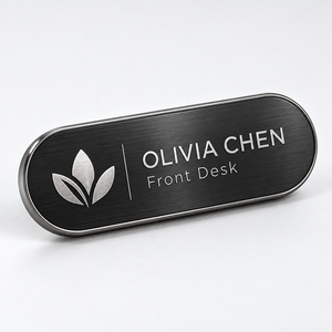 Placa de Identificación Metálica Personalizada con Nombre de Empleado para Uniforme, Logotipo OEM, Proveedor Mayorista - Product Image 2