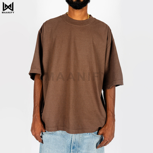 เสื้อยืดโอเวอร์ไซส์ย้อมสีแบบกำหนดเอง ทรงหลวม ไหล่ตก ผ้าคอตตอนหนา สตรีทแวร์ เสื้อยืดเปล่า ขายส่ง OEM - Product Image 4