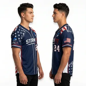 Camiseta de Béisbol para Hombre, Manga Corta, Sublimada, Absorbente de Humedad, Ajuste Atlético, Personalizada - Product Image 2