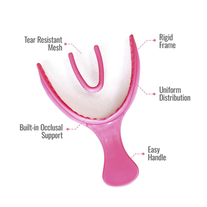 Juego Profesional de 30 Bandejas de Registro Dental de Triple Mordida de Plástico en Caja |   Kit de Bandejas Desechables para Molde de Arco Dental Completo (Rosa) - Product Image 2
