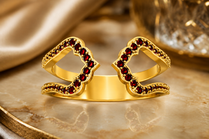 Anillo de Compromiso Apilable de Plata de Ley 925 con Zirconia Engastada en Oro de 18k, Hecho a Mano, Piedra de Nacimiento de Enero, para Ella - Product Image 5