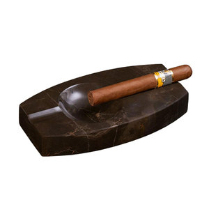Chocolate Bronze Marble Ellipse-Cigar <b>Ashtray</b> Premium Onyx Marble <b>Ashtray</b> Indoor Classy Ash Holder Cigar Tabletop Ash Tray - Product Image 1