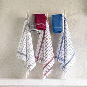 Latest Design <b>Kitchen</b> Towels Soft Absorbent Antimicrobial Textured Loops Dobby Striped Cotton Quick-Dry Compressed <b>Kitchen</b> Towel - Product Image 4