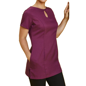 Tunique de salon de beauté pour femmes, chemise élégante pour coiffeuses, tunique esthétique avec logo, plusieurs couleurs - Product Image 4