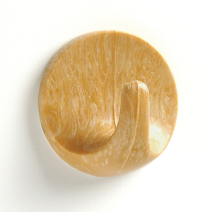 VL <b>Wall</b>-Mounted Durable Single-Tier Round Wood Motif <b>Hook</b> for Clothing L Size - Product Image 1