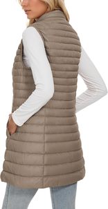 Gilet matelassé léger et respirant pour femme, sans manches, col montant, décontracté, personnalisable avec logo, fabrication OEM - Product Image 2