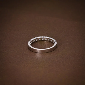 Anillo de Diamantes Cultivados en Laboratorio, Media Eternidad, Oro de 18K o Platino, Anillo de Bodas, Certificado IGI, Anillo de Diamantes Apilable para Mujer - Product Image 4