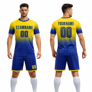 Custom Gradient Soccer Jersey Set Men Football Uniform Quick Dry Breathable Sports <b>Kit</b> Personalized Name Number Team Wear - Product Image 1