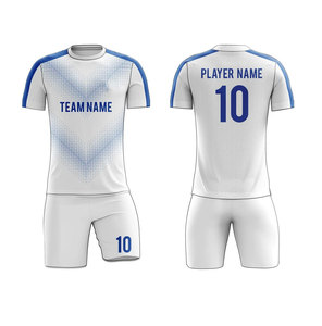 Custom Sublimated Soccer Jersey Set Men <b>White</b> Black 100% Polyester Short Sleeve Moisture Wicking Athletic Fit Team Name Print - Product Image 2