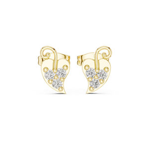 Boucles d'oreilles de fiançailles en or blanc 14 carats avec diamant rond cultivé en laboratoire pour femmes |   Nouveau diamant cultivé - Product Image 2