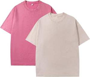 T-shirt vintage à manches courtes en coton 100% délavé à l'acide, poids lourd - Product Image 4