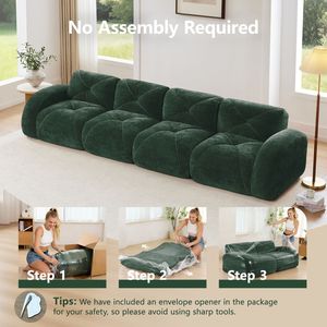 Divano Imbottito Senza Struttura in Velluto Morbido 140 cm, Spugna ad Alta Densità 32D, Design Ergonomico, Nessun Montaggio Richiesto per Soggiorno - Product Image 4