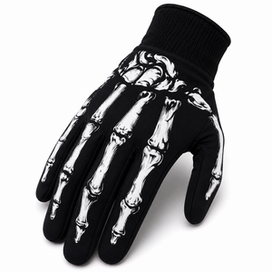 Gants de course à doigts entiers avec motif crâne, flamme et rose, impression par sublimation, antidérapants, pour moto et cyclisme en extérieur, unisexe - Product Image 6