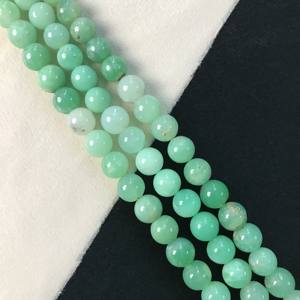 Cuentas de Crisoprasa 100% Naturales, Certificadas por IGI, Grado AA, Lisas, de 8mm-10.5mm, Color Verde Piedra, Fire Vivaaz Gems Jaipur - Product Image 3