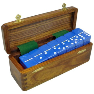Boîte de rangement pour jeu de dominos en résine de luxe, double neuf, surface lisse, qualité supérieure, couleurs personnalisées, design artisanal, ensemble de jeu - Product Image 2