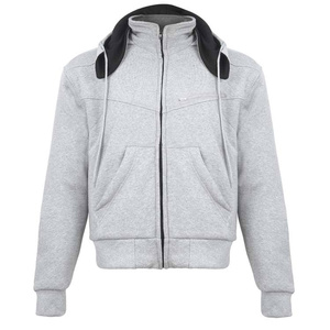 Sudadera con Capucha Gris para Hombre, Corte Regular, Casual, con Cierre y Bolsillo Frontal, Material French Terry, para Otoño - Product Image 1