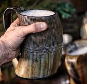 Jarra de Cerveza Hecha a Mano de Cuerno de Buey Pulido, a Prueba de Fugas, Reutilizable, Apta para Lavavajillas y Microondas, Diseño Clásico para Fiestas, Estilo Indio - Product Image 6