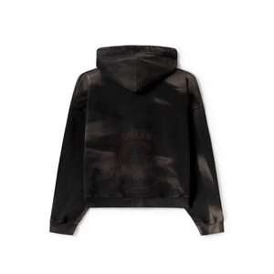 Men's Garment Washed Hoodie Soft Cotton Blend Pullover with <b>Retro</b> Inspired Look for Everyday Street Fashion - Product Image 2