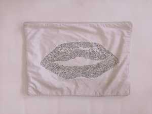 Squad Ghouls Embroidered Lips Cute Cartoon Eco-Friendly Cushion <b>Cover</b> Rectangle Modern Home Decor Cotton Blend Dot Pattern - Product Image 4