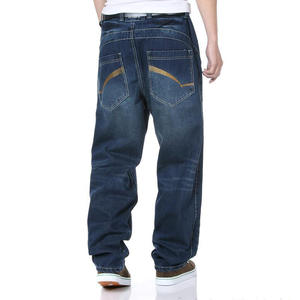 Jean en denim décontracté pour homme, coupe droite, taille moyenne, en coton, style délavé, nouvelle collection printemps-automne, tendance, marque personnalisée, ODM - Product Image 2