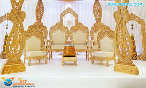 Sillas Maharani Mandap para Decoración de Bodas, Sillas Tradicionales de Madera para Bodas, Elegantes Sillas de Madera para Mandap, EE. UU. - Product Image 2