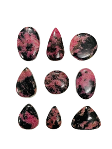 Bhuvah Gems Factory Direct Cabochons en Rhodonite Naturelle, Pierres Semi-Précieuses en Vrac, Tailles Mixtes pour Bagues et Pendentifs - Product Image 1