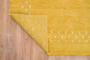 พรมแก๊บเบ้สีเหลือง พรมขนสัตว์ทำมือ พรมตกแต่งบ้านสไตล์โมเดิร์นมินิมอล - Product Image 4
