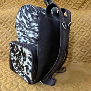 Rugged Western Hair-on <b>Leather</b> <b>Backpack</b> <b>Real</b> Cowhide Fur Outdoor Rucksack Custom <b>Leather</b> Bag Factory LHBP-0266 - Product Image 2