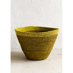 Panier de rangement artisanal en jonc de mer tressé à motif rayé pour la maison, le salon, ou comme panier à linge. - Product Image 6
