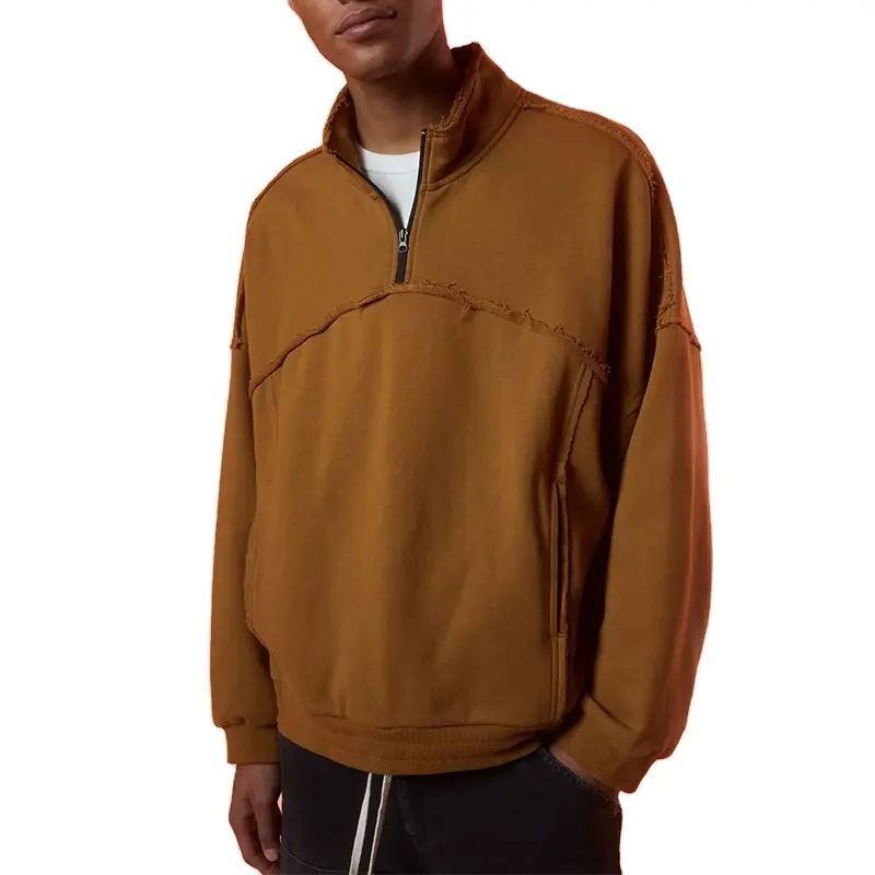 पुरुषों की कमीज़ Hoodies आकस्मिक Streetwear सर्दियों आधा ज़िप जेब डालने के साथ हूडि Sweatshirt थोक अनुकूलन