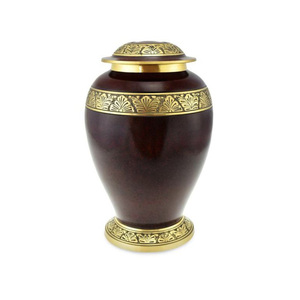 Urne funéraire en laiton gravée de style américain pour le stockage des cendres humaines d'un adulte, urne commémorative pour cercueil - Product Image 2