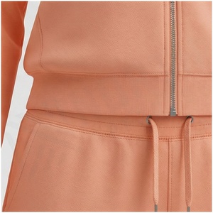 Women 100% Cotton Hooded Zipper Sweatshirt Floral Embroidery Full Sleeve Casual Tracksuit Set Autumn Midweight <b>Fleece</b> <b>Joggers</b> - Product Image 5