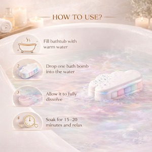 Bombes de bain véganes bio, aux herbes naturelles, sans produits chimiques, fabrication OEM/ODM, étiquette privée, parfum et couleur personnalisés, boules de bain effervescentes - Product Image 4