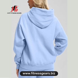 Sudadera con Capucha Extra Grande para Mujer, de Algodón y Felpa, Color Sólido, Manga Larga, Transpirable, para Otoño - Product Image 2