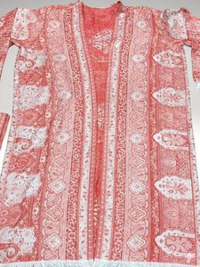 ชุดอาบายะผ้าวิสโคส Safaa Luxury Weaving Work – ชุดอาบายะแบบเปิดด้านหน้าลายทอ 2 ชิ้น พร้อมฮิญาบเข้าชุด – ส่งตรงจากโรงงาน - Product Image 5