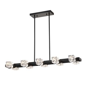 Lampadario Moderno a 8 Luci per Sala da Pranzo, Stile Rustico, Nero, Lineare, con Cristalli, Nuovo Design di Illuminazione Sospesa - Product Image 1