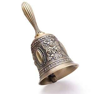 Campana de Mano de Latón de Lujo para Iglesia, con Grabado Floral Dorado, Asa Ornamentada, Estilo Tradicional, Metal Creativo TCM-2416, Altamente Decorativa - Product Image 5