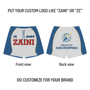 กางเกงวินด์เบรกเกอร์ผู้ชาย ผ้าไมโครไฟเบอร์โพลีเอสเตอร์ 120GSM สีขาวมัสตาร์ด แต่งแถบสีตัดกัน พร้อมโลโก้แบบซับลิเมชั่นตามสั่ง กางเกงวินด์เบรกเกอร์ไนลอน - Product Image 2