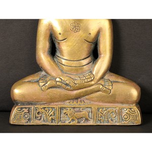 5 pouces dernier Jain Tirthankara 'Mahavir' tenture murale faite à la main en Inde en laiton - Product Image 3