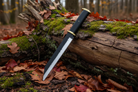 Couteau Viking artisanal haut de gamme en acier carbone – Lame pleine longueur pour la chasse et le bushcraft |   Étui en cuir de qualité supérieure, cadeau de camping