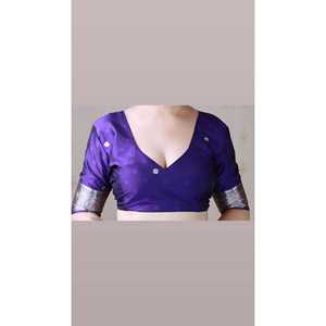 Sari y Blusas de Seda Suave Violeta de la Marca Elite Weaves, Tejido Banarasi Jaal Meenakari con Zari, 650g - Product Image 1
