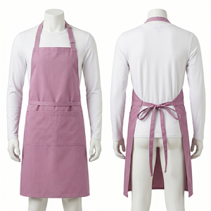Mens Chef <b>Apron</b> 280 GSM Premium Poly Cotton Maroon Full Length Dual Front Pocket Custom Embroidery Print Logo Design - Product Image 6