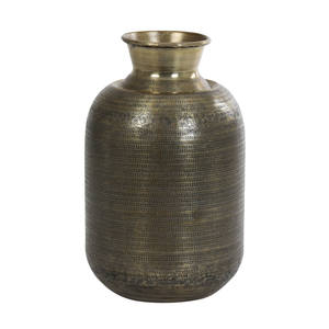 Luxury Artisan Metal Tabletop <b>Vase</b> - <b>Vintage</b> Bronze Textured Cylinder <b>Vase</b> - Modern Rustic Centerpiece for Wedding & Living Room - Product Image 1