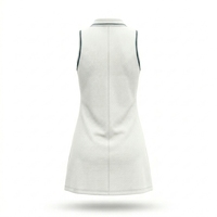 Robe Polo de Pickleball Sportive pour Femme avec Logo Personnalisé, sans Manches, en Spandex/Nylon, Col Zippé, Poches et Short Assorti, Respirante