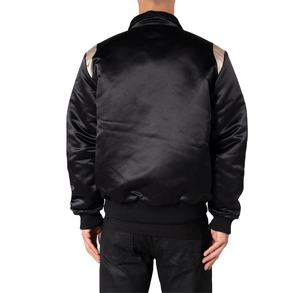 Chaqueta Universitaria Bomber de Satén Ecológica con Logotipo Personalizado para Hombre, Estilo Baloncesto, Hip Hop, Béisbol, con Bordado de Letras - Product Image 2