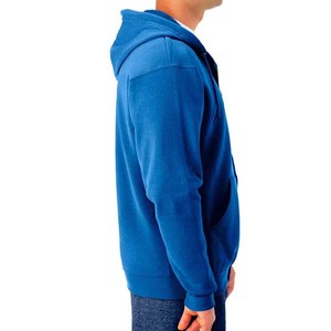 Sweat-shirt à capuche bleu uni pour homme, coupe classique, en coton French Terry, pull décontracté avec poche avant, idéal pour l'automne - Product Image 5
